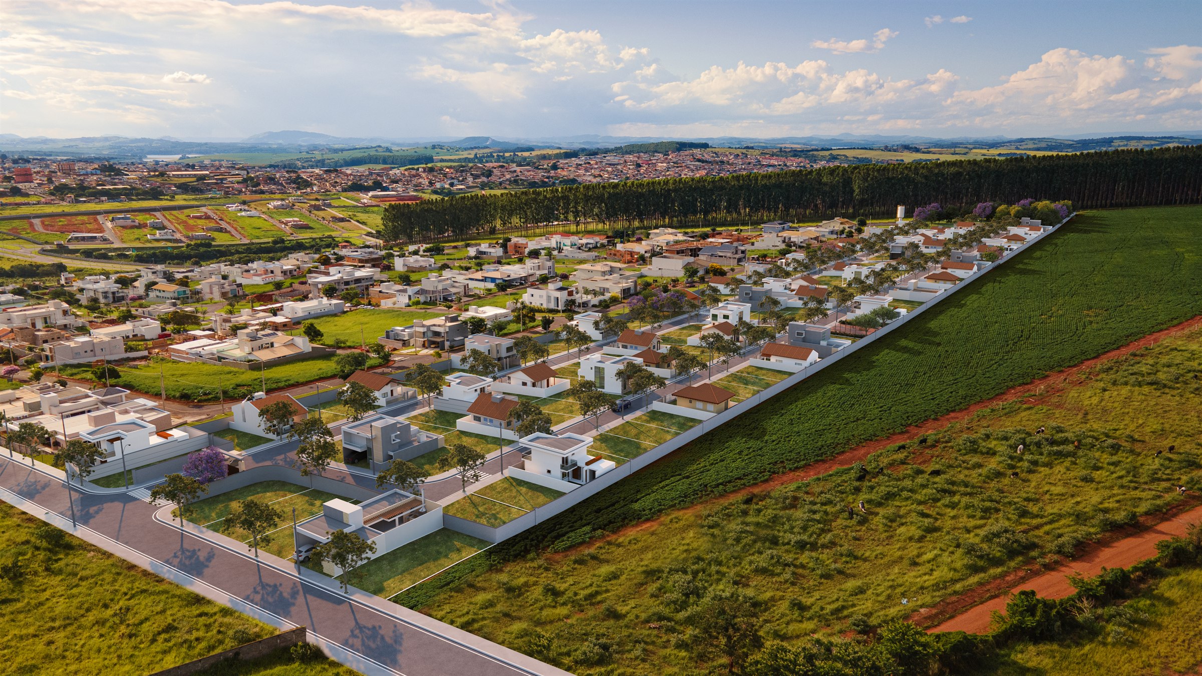 Vista aérea do Residencial Jardim Dumont